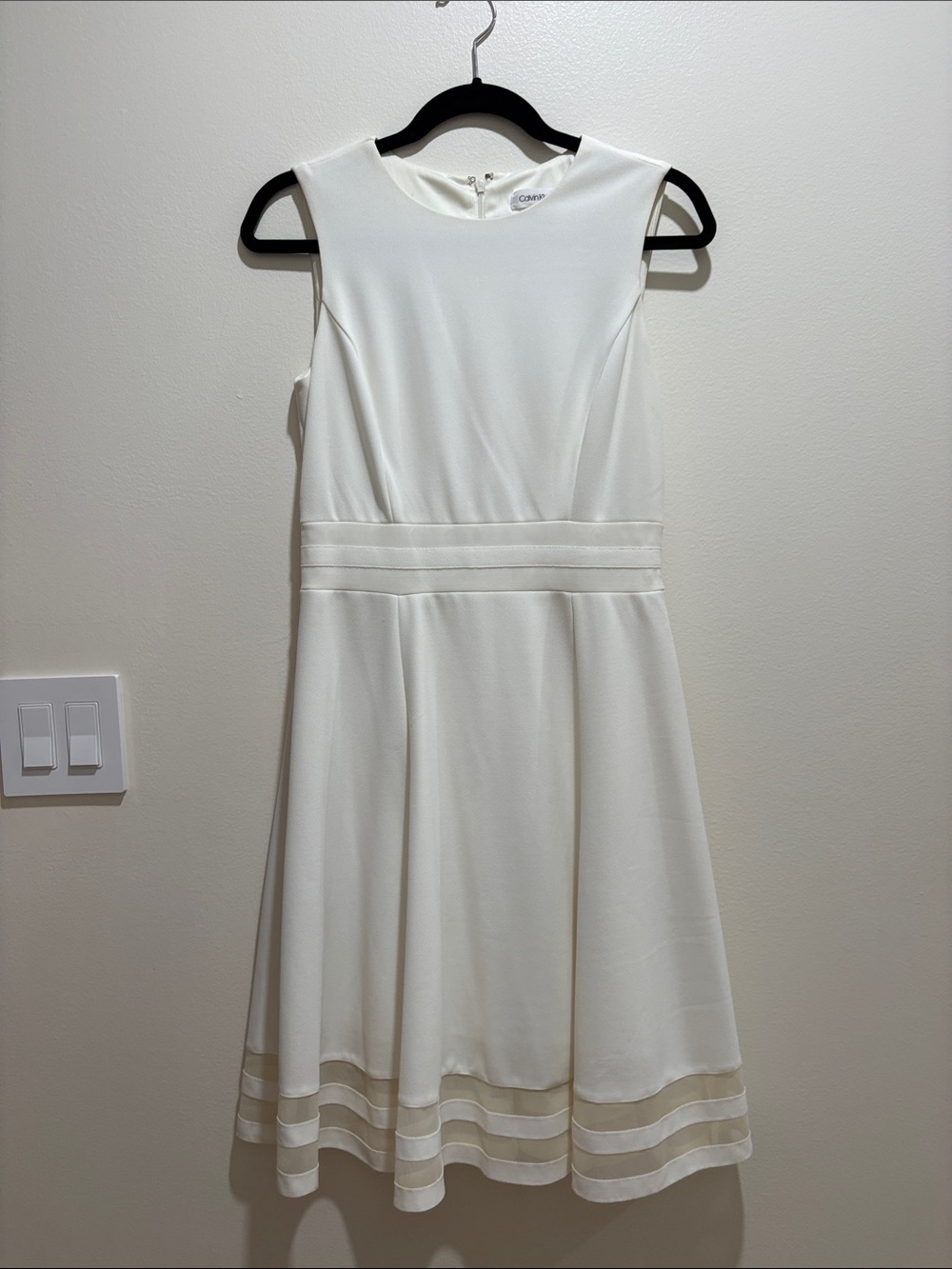 Calvin Klein Ivory Sleeveless Dress